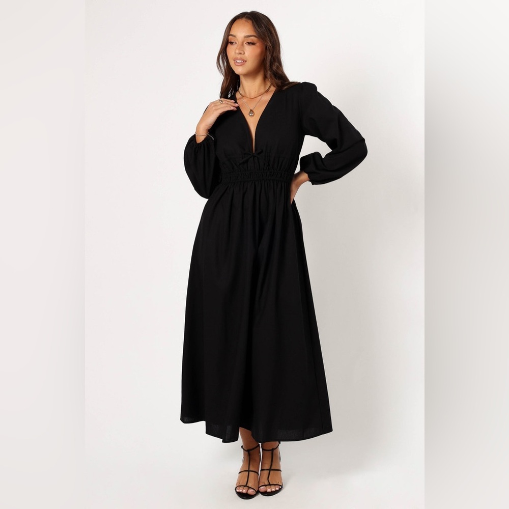 Petal & pup CECE LONG SLEEVE MAXI DRESS - BLACK - Picture 2 of 11